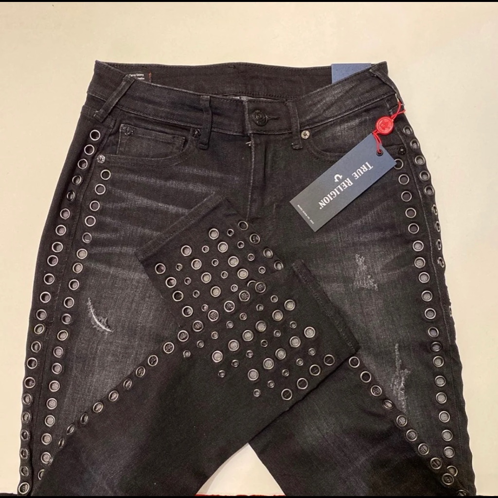 Nwt True Religion Jennie Curvy Skinny Sz 27 Black